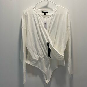 Banana Republic Cream Wrap Bodysuit